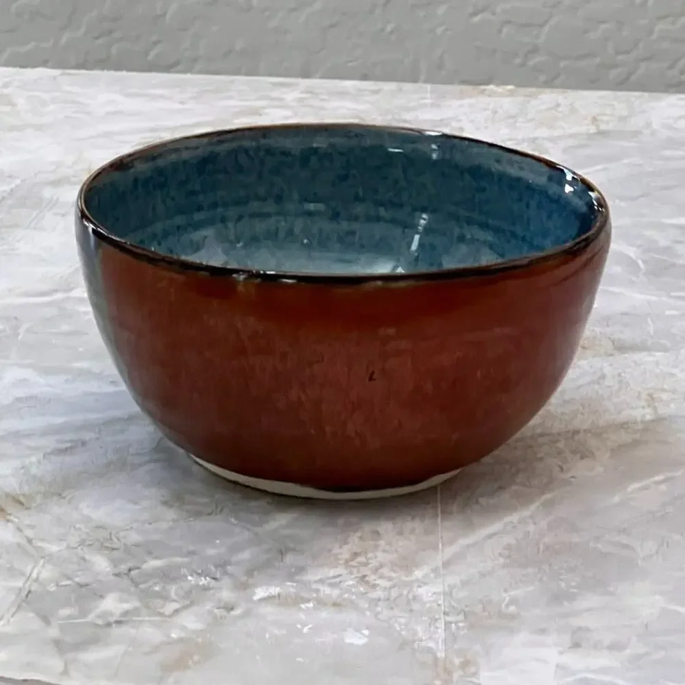 Art Studio Pottery Ceramics Multi-Color Glazed Bowl Handcrafted Artist Signed